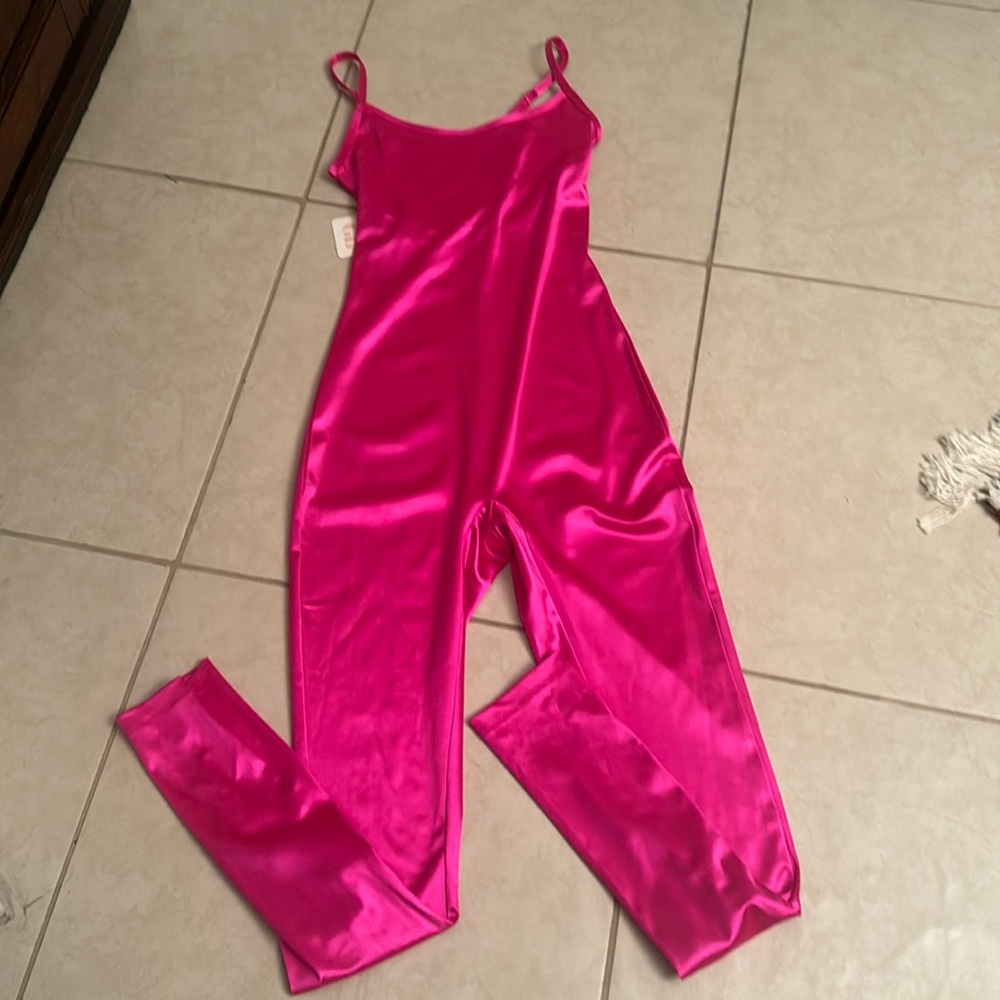 Stretch Satin Sleeveless Scoop Neck Onesie